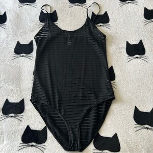 New American Apparel Sheer Black Bodysuit Size 2X